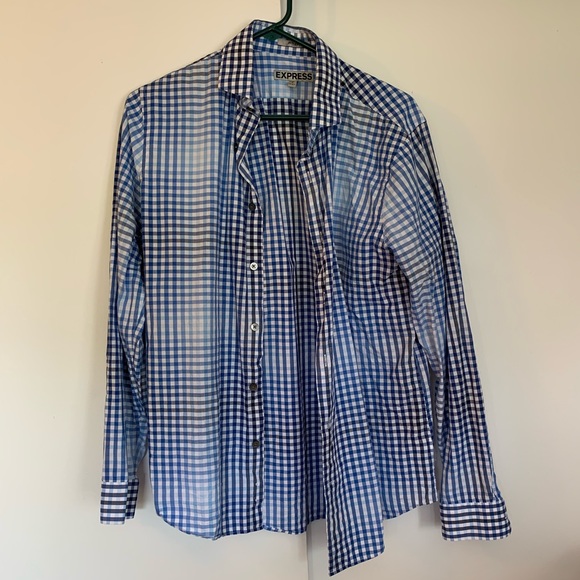 Express Other - 😍 Express Ombré Style Blue Plaid Shirt